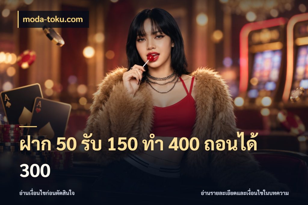 ฝาก 50 รับ 150 ทํา 400 ถอนได้ 300 moda-toku.com ยอดฝากและยอดรับในมุมของคนชอบลุ้น