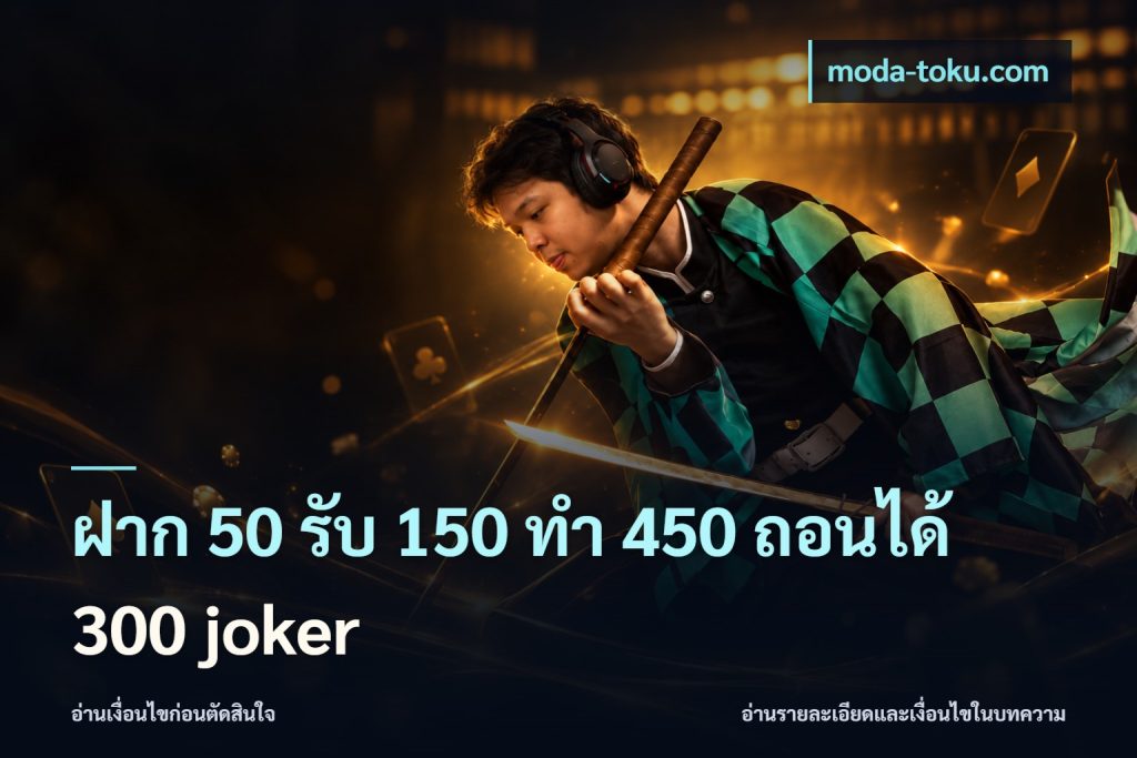 ฝาก 50 รับ 150 ทํา 450 ถอนได้ 300 joker