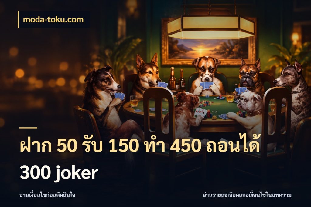 ฝาก 50 รับ 150 ทํา 450 ถอนได้ 300 joker moda-toku.com โปรกับเกมที่ชอบเลือกให้ตรงสไตล์