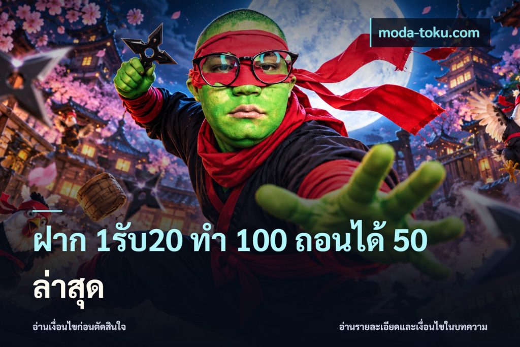 ฝาก 1รับ20 ทํา 100 ถอนได้ 50 ล่าสุด
