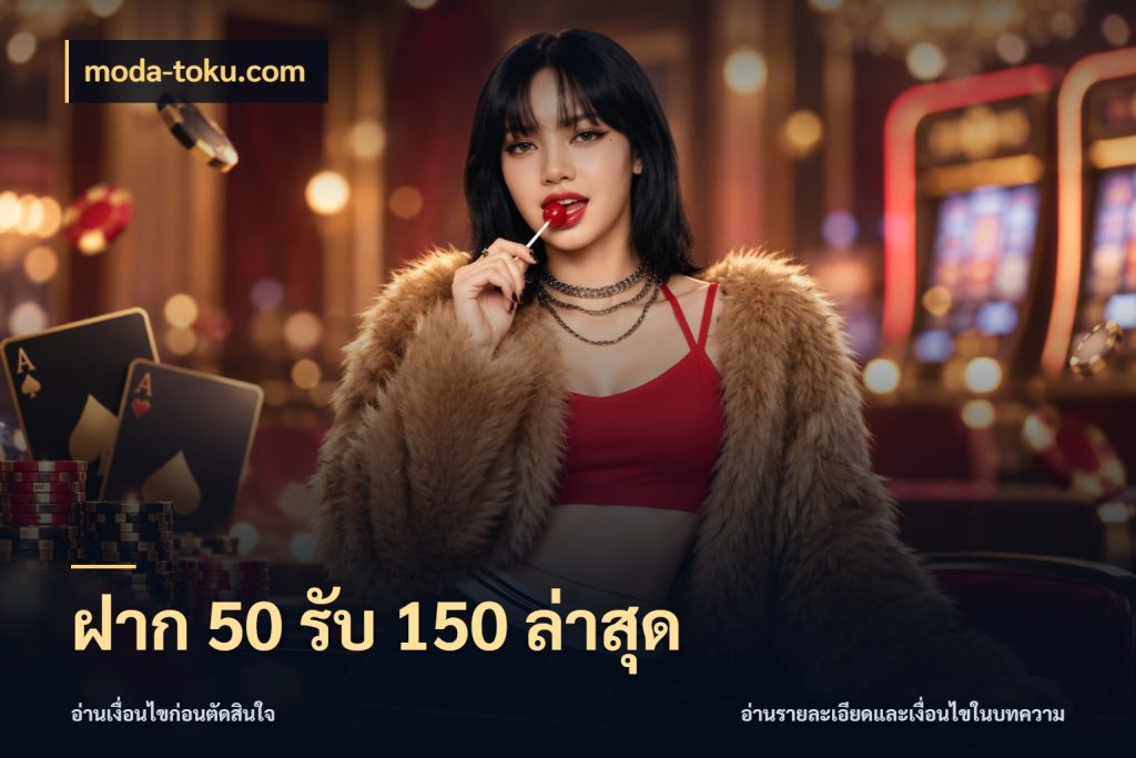 ฝาก 50 รับ 150 ล่าสุด โปรยอดรับที่สายเกมสนใจ กับ moda-toku.com