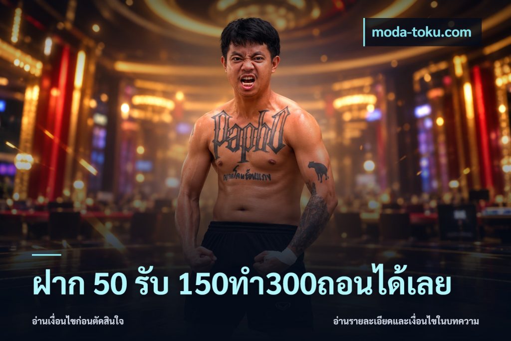 ฝาก 50 รับ 150ทำ300ถอนได้เลย