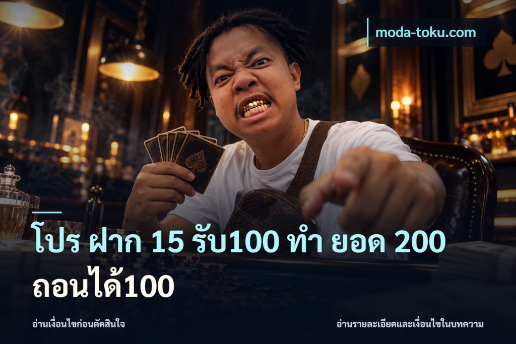 โปร ฝาก 15 รับ100 ทํา ยอด 200 ถอนได้100