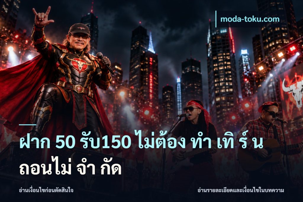 ฝาก 50 รับ150 ไม่ต้อง ทํา เทิ ร์ น ถอนไม่ จํา กัด
