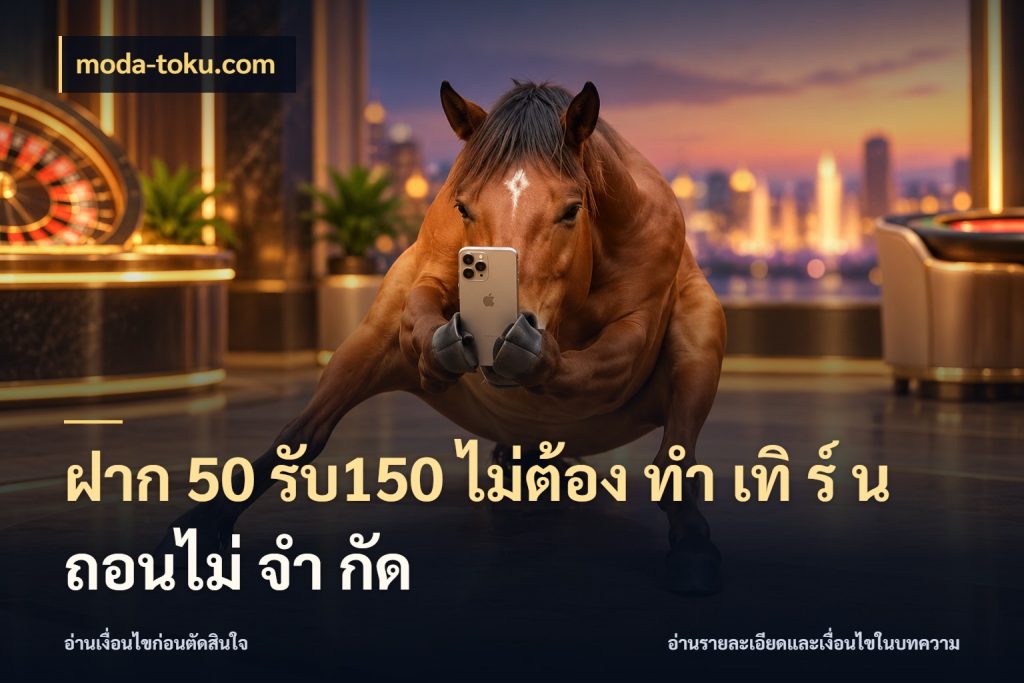 ฝาก 50 รับ150 ไม่ต้อง ทํา เทิ ร์ น ถอนไม่ จํา กัด สีสันของโปรฝากและยอดรับ สไตล์ moda-toku.com