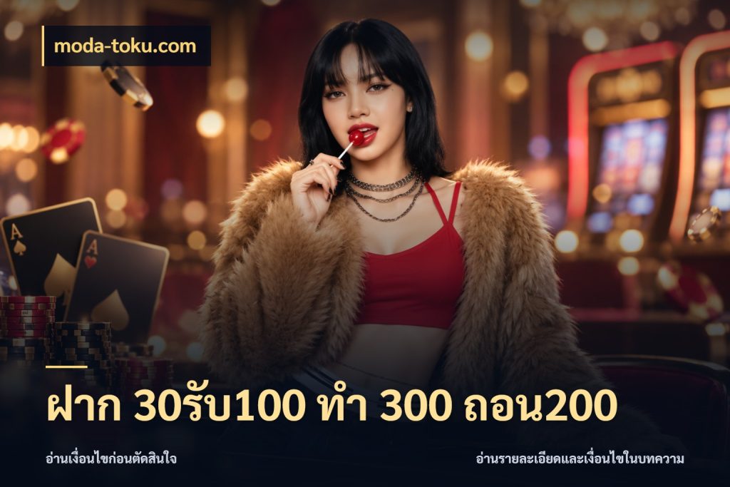ฝาก 30รับ100 ทํา 300 ถอน200 เครดิตกับรูปแบบโปรที่ตรงใจ ในมุม moda-toku.com
