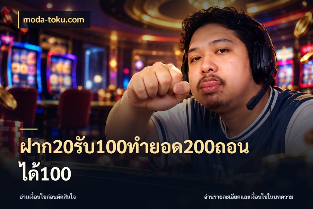 ฝาก20รับ100ทํายอด200ถอนได้100 สีสันของโปรฝากและยอดรับ ในมุม moda-toku.com