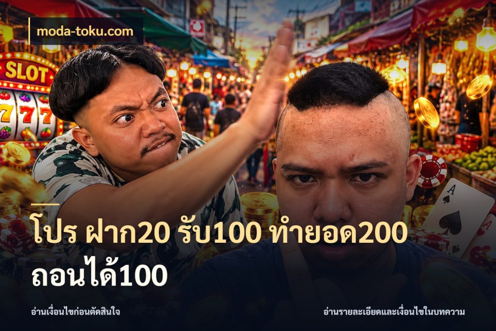 โปร ฝาก20 รับ100 ทำยอด200 ถอนได้100 ยอดฝากและยอดรับในมุมของคนชอบลุ้น ในมุม moda-toku.com