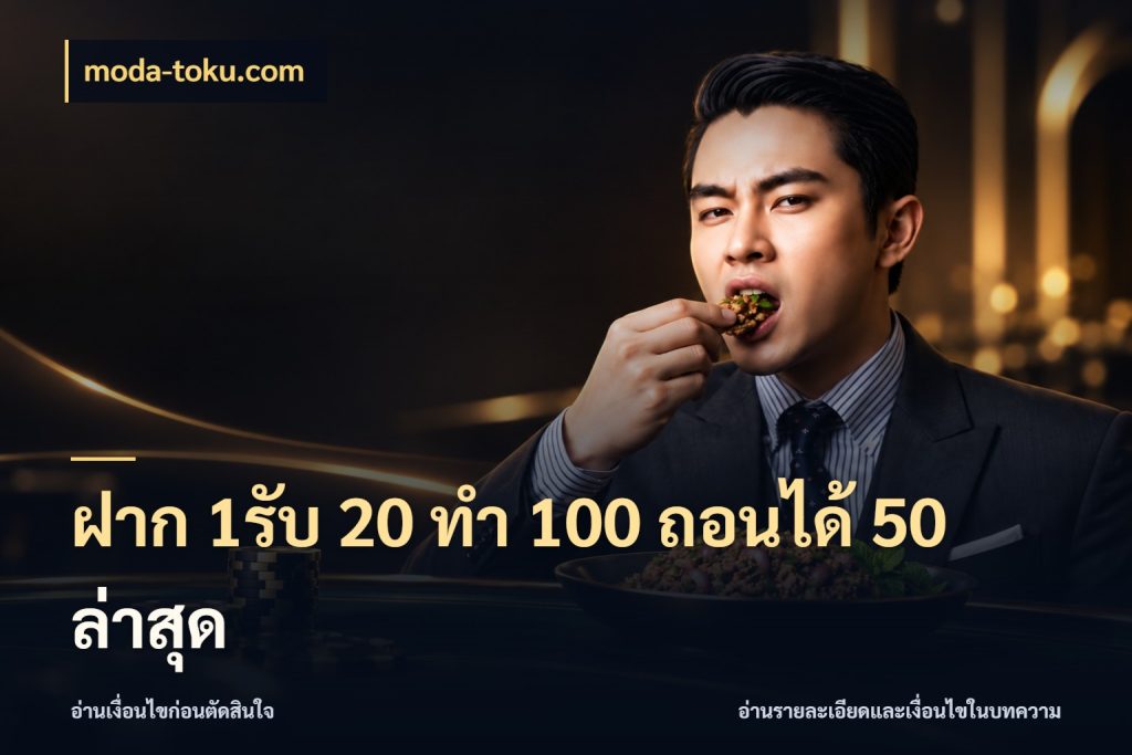 ฝาก 1รับ 20 ทำ 100 ถอนได้ 50 ล่าสุด จุดเด่นของเครดิตที่คนชอบเกมอยากรู้ สไตล์ moda-toku.com