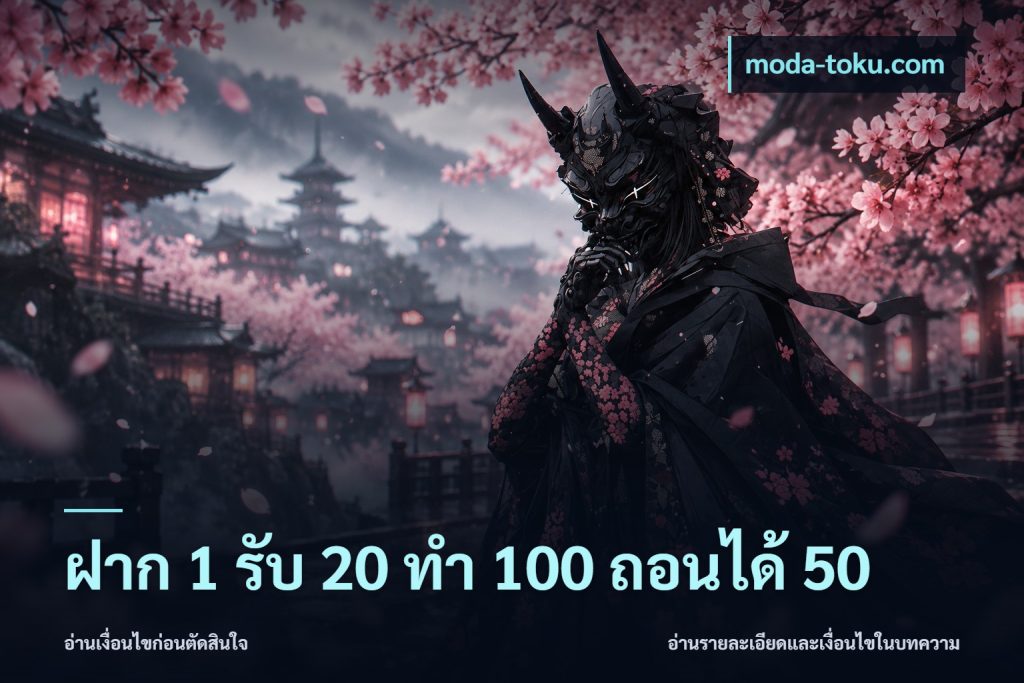 ฝาก 1 รับ 20 ทำ 100 ถอนได้ 50
