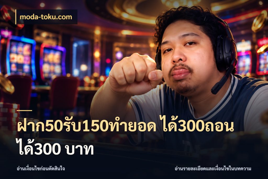 ฝาก50รับ150ทำยอด ได้300ถอนได้300 บาท สนุกกับตัวเลือกโปรในสไตล์ของคุณ สไตล์ moda-toku.com