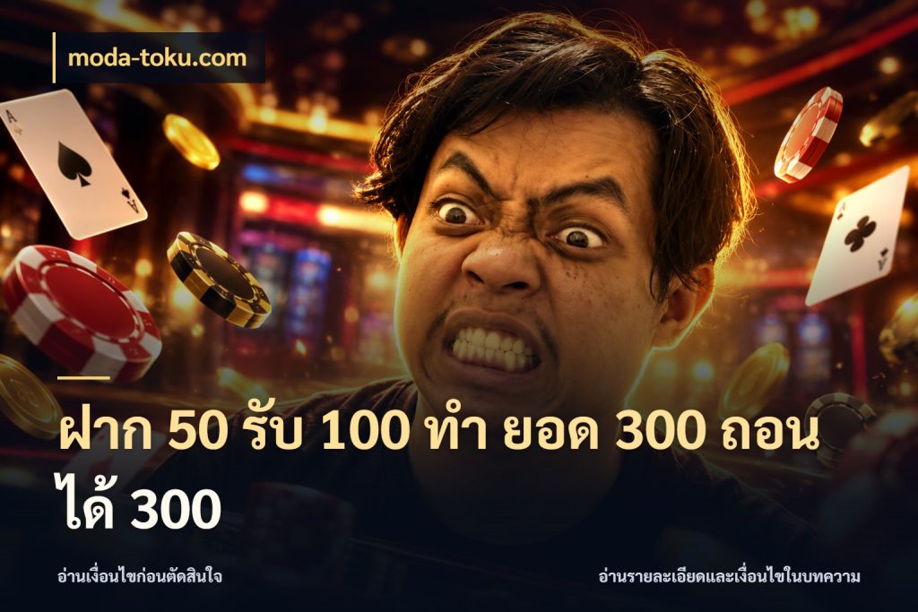 ฝาก 50 รับ 100 ทํา ยอด 300 ถอนได้ 300 ยอดฝากและยอดรับในมุมของคนชอบลุ้น สไตล์ moda-toku.com