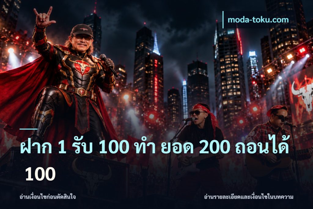 ฝาก 1 รับ 100 ทํา ยอด 200 ถอนได้ 100