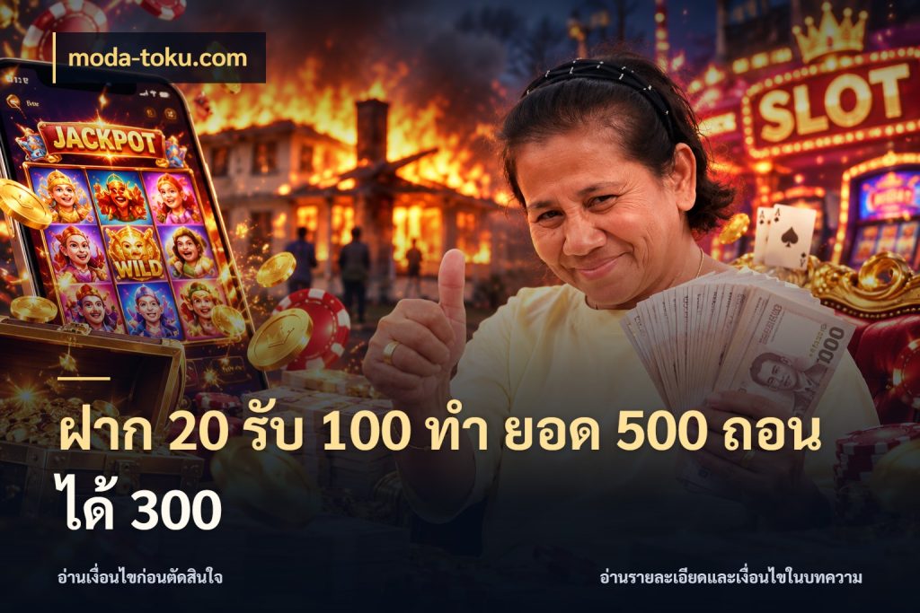 ฝาก 20 รับ 100 ทํา ยอด 500 ถอนได้ 300 จุดเด่นของเครดิตที่คนชอบเกมอยากรู้ กับ moda-toku.com