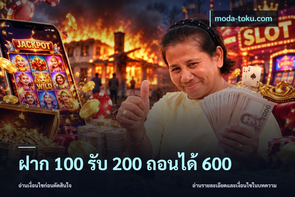 ฝาก 100 รับ 200 ถอนได้ 600