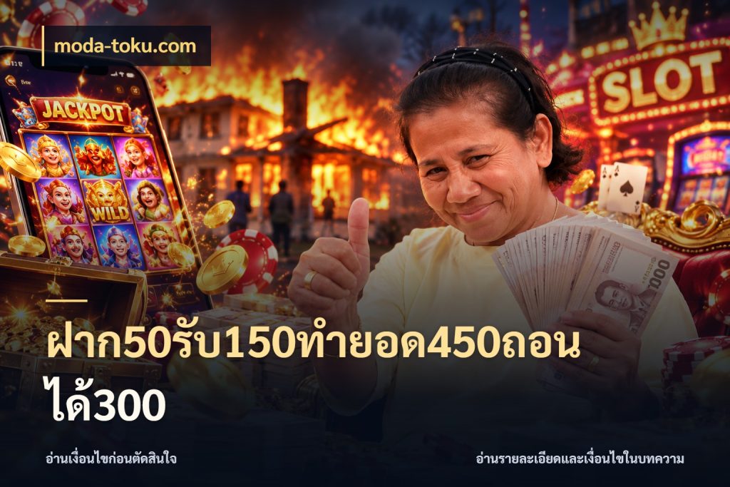 ฝาก50รับ150ทำยอด450ถอนได้300 สนุกกับตัวเลือกโปรในสไตล์ของคุณ กับ moda-toku.com