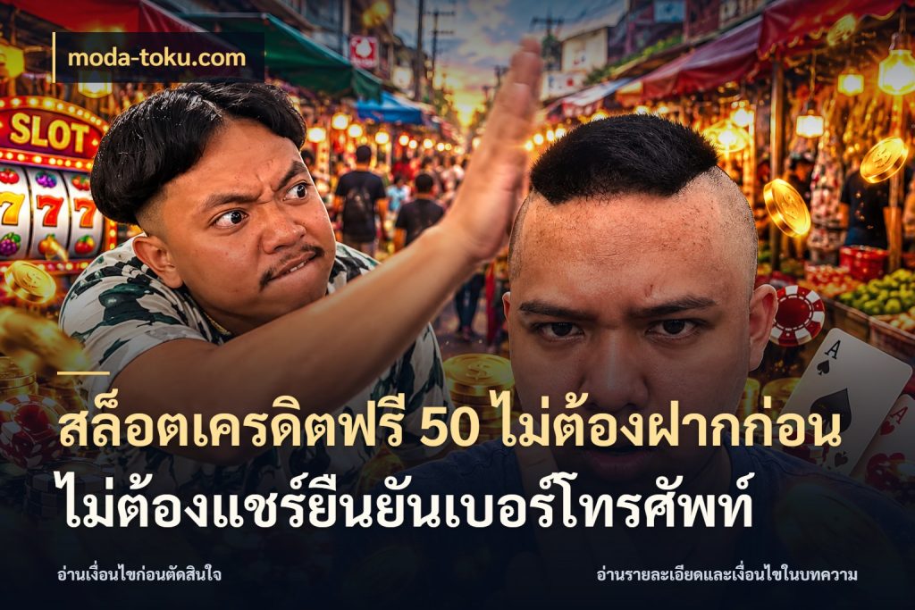 สล็อตเครดิตฟรี 50 ไม่ต้องฝากก่อนไม่ต้องแชร์ยืนยันเบอร์โทรศัพท์ สีสันของเครดิตฟรีและเกมแนวที่ชอบ สไตล์ moda-toku.com