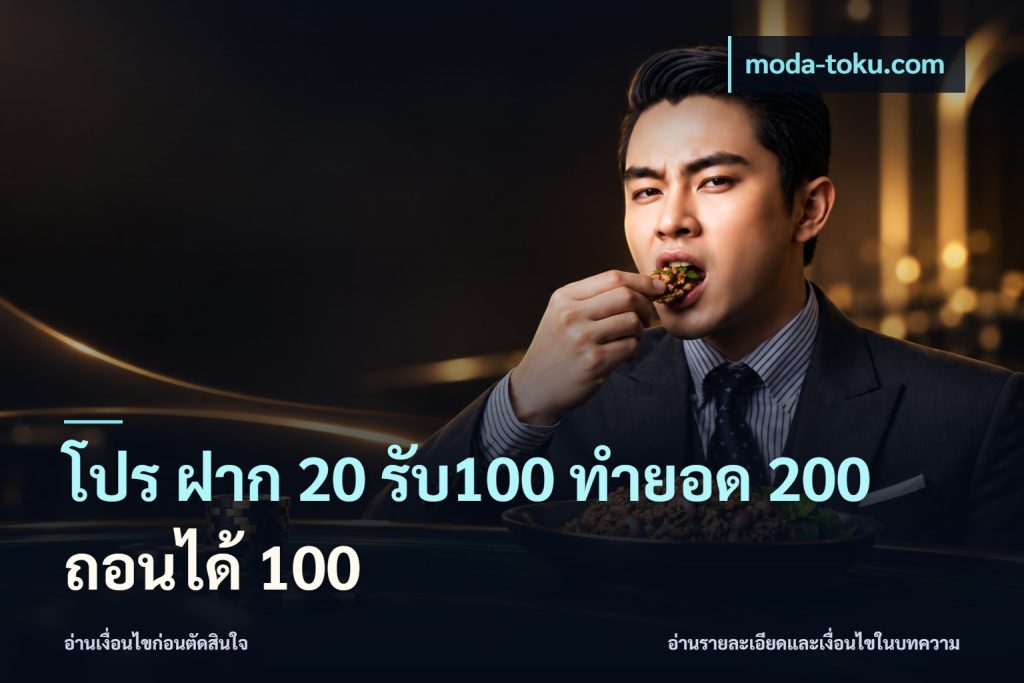 โปร ฝาก 20 รับ100 ทำยอด 200 ถอนได้ 100