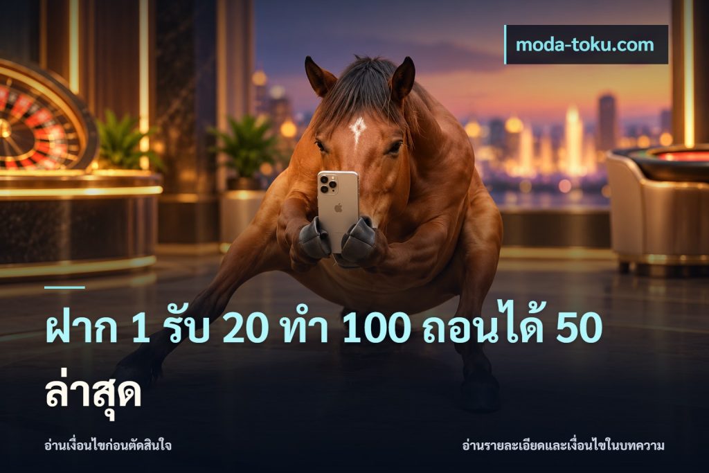 ฝาก 1 รับ 20 ทำ 100 ถอนได้ 50 ล่าสุด